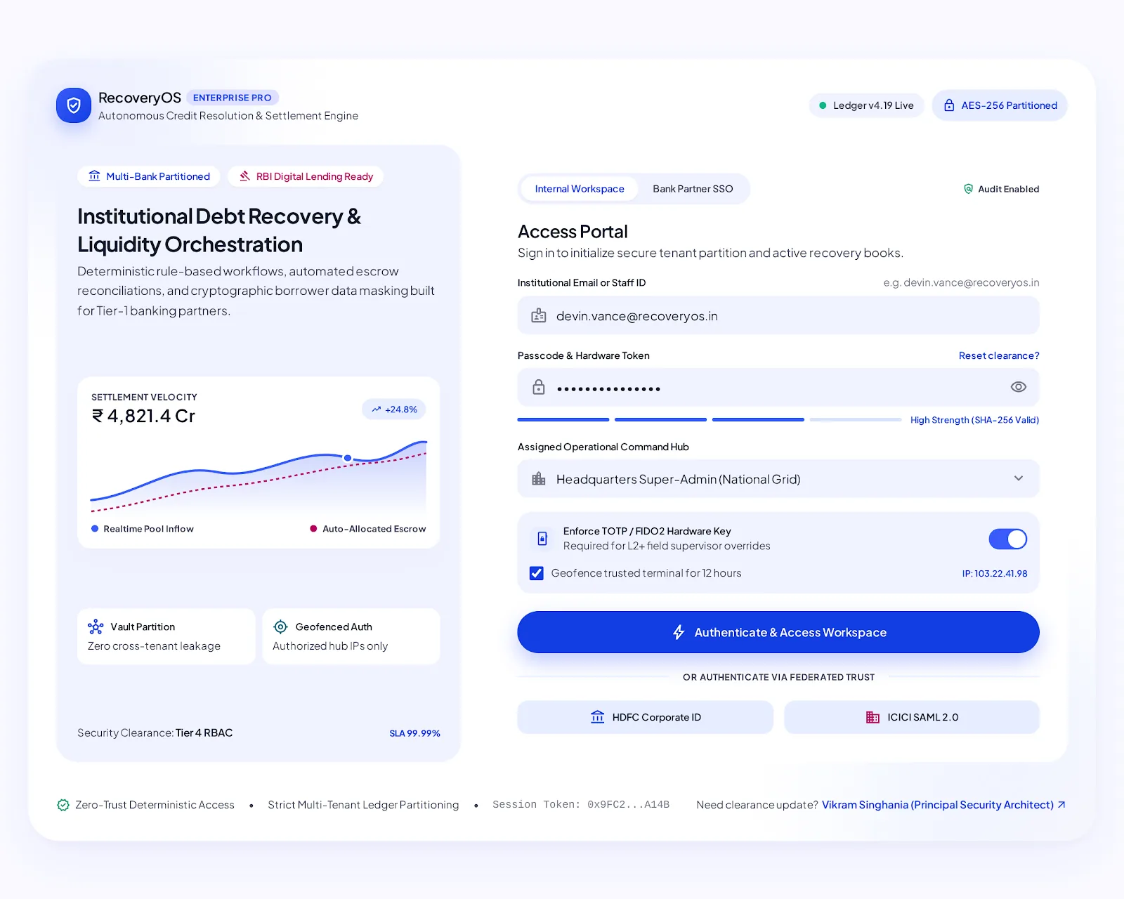 Sign-in and access: Each person signs in to their own account, and their role decides which banks, teams and cases they see.